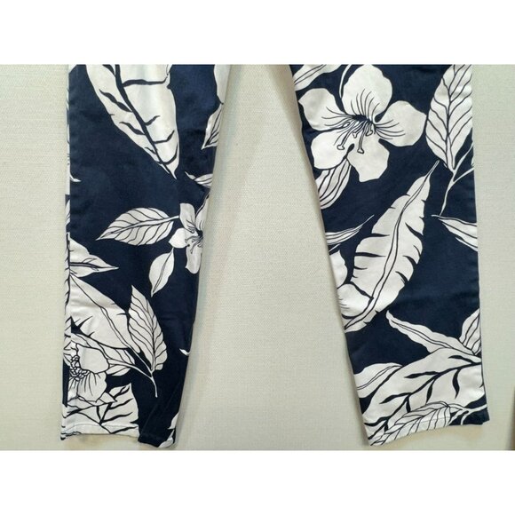 Lauren Ralph Lauren Women's Chino Pants Flat Front Sz 6 Floral Blue White - Picture 11 of 11